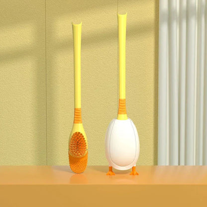 Conjunto de escova de vaso sanitário com cabo longo em formato de pato