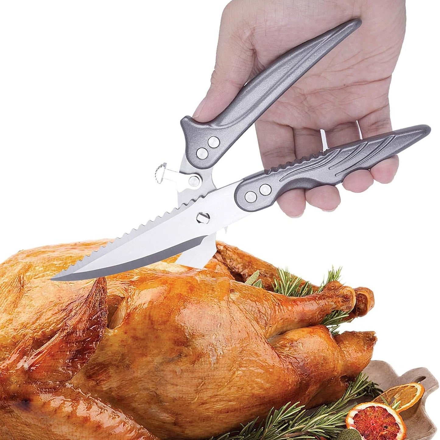 Tesoura Para Cortar Ossos De Frango Desmontável, Tesoura De Cozinha Multifuncional Em Aço Inoxidável, Afiada E Robusta (Cor Prata)