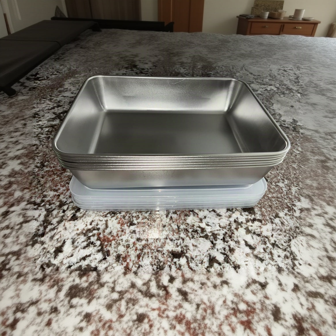 Caixas herméticas de inox 304 — o teu frigorífico mais arrumado e limpo (20×25×5 cm)