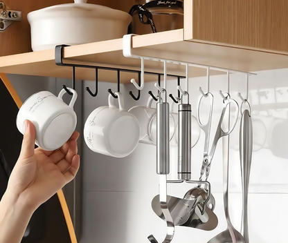 🔥 Organizador com 6 Ganchos – Mais Espaço Sem Furação