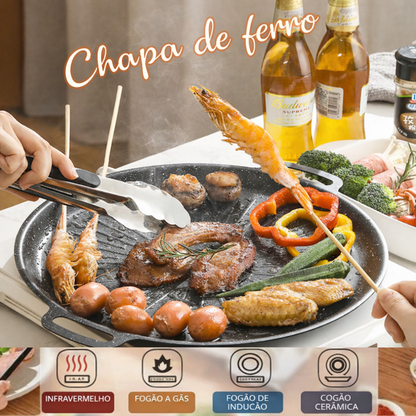 Frigideira grelhadora universal para fogão a gás, fogão de indução e chama aberta