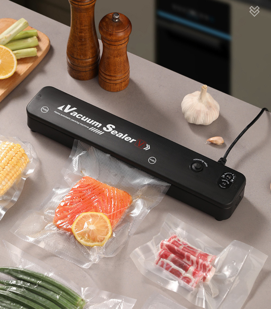 Seladora a Vácuo para Alimentos para a Conservação Prolongada de Alimentos — Inclui 100 Sacos a Vácuo Gratuitos