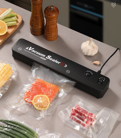 Seladora a Vácuo para Alimentos para a Conservação Prolongada de Alimentos — Inclui 100 Sacos a Vácuo Gratuitos