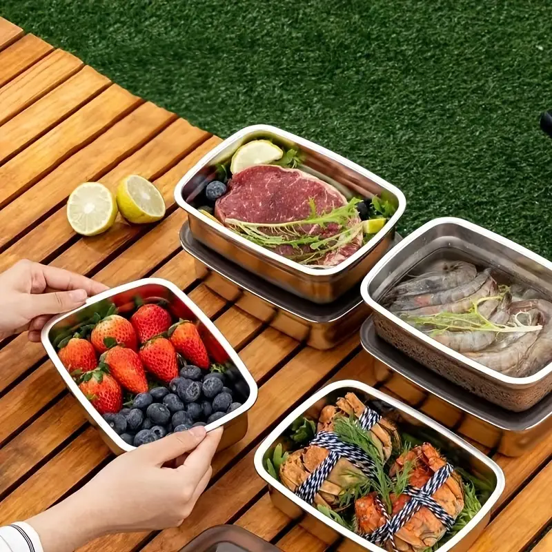 Bandeja de Aço Inoxidável 316 – Solução segura e prática para conservar alimentos (19x14x6cm)