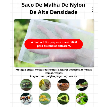 Sacos De Malha Respiráveis Reutilizáveis Para Proteção De Frutas E Vegetais – Proteja Contra Insetos, Moscas-Das-Frutas E Pássaros (TH)
