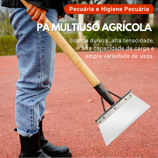 Pá agrícola multiusos, material de aço manganês durável, boa capacidade de carga, resistência ao desgaste (sem incluir a pega)