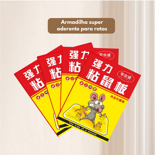 Armadilha adesiva para ratos – nova versão com cola super aderente, captura ratos super rápido.