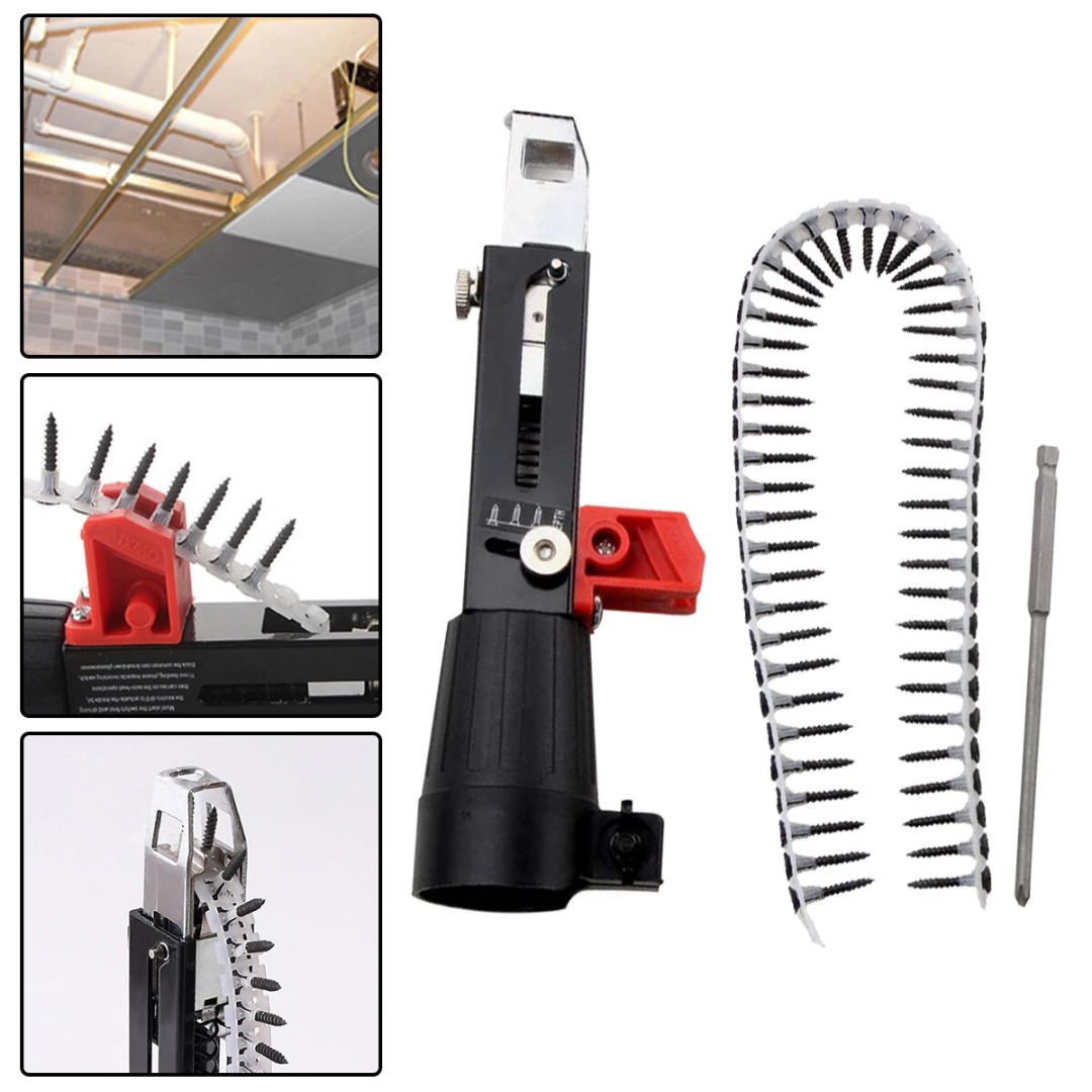 Adaptador para Converter Berbequim em Aparafusadora Automática – Com Fita de Parafusos (50 parafusos / 1 fita)