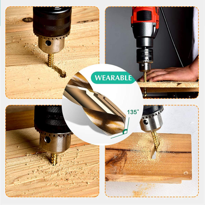 Conjunto de 6 brocas – Revestimento em titânio resistente, longa durabilidade sem perder o fio