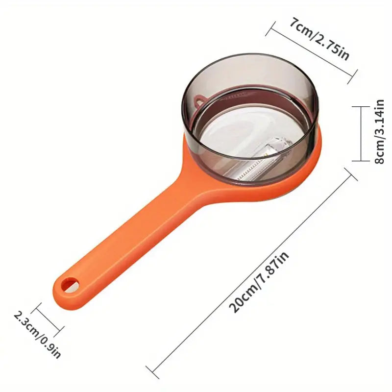 Descascador de frutas e vegetais de isopor PS com inovador recipiente de armazenamento integrado | Utensílio de cozinha durável, higiênico e conveniente