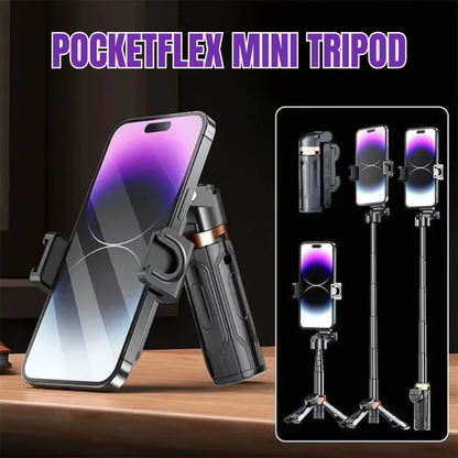 Pocketflex Mini Tripod 2025 📷 Tripé e Pau de Selfie 3 em 1 com Controlo Remoto Bluetooth Capture Momentos Inesquecíveis
