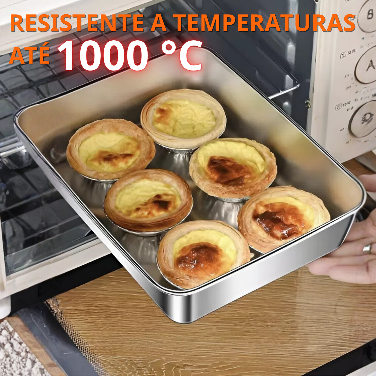Bandeja em aço inoxidável 304 premium – mantém os alimentos frescos até 5× mais tempo