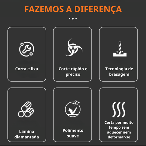 Disco diamantado 3 em 1 – corta, lixa e modela todos os materiais