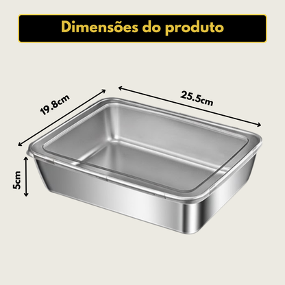 Recipiente para Alimentos em Aço Inoxidável 304 – Frescura Prolongada e Máxima Segurança