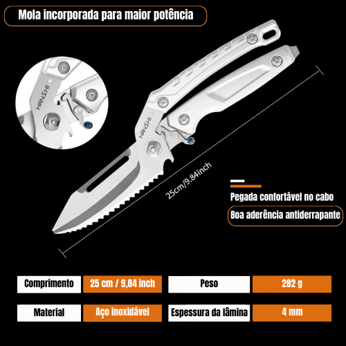 Tesoura de Aves Desmontável de Importação Alemã – Multifuncional para Frango, Ossos, Carne, Peru e Peixe (Cor Prata)