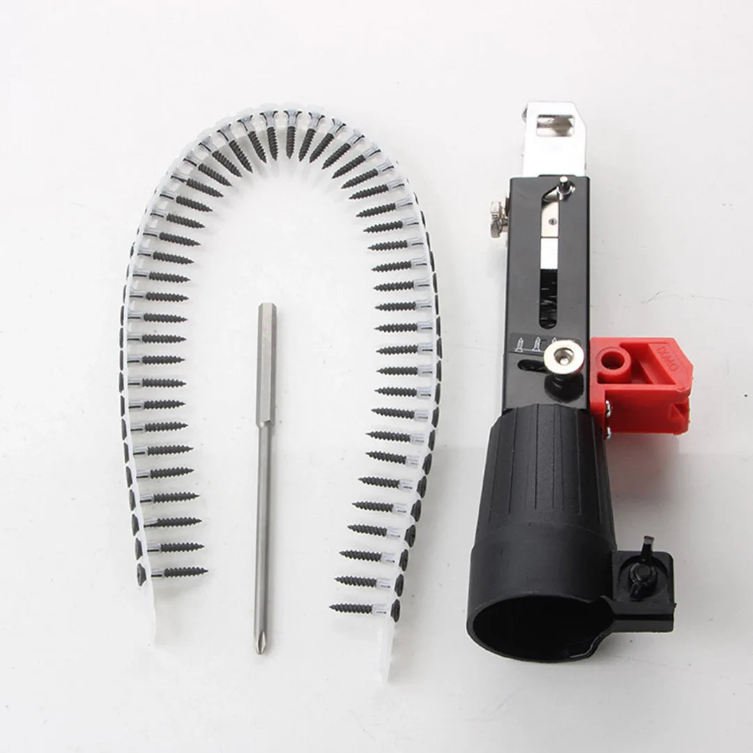 Adaptador para Converter Berbequim em Aparafusadora Automática – Com Fita de Parafusos (50 parafusos / 1 fita)