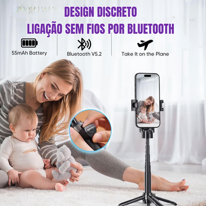 Pocketflex Mini Tripod 2025 📷 Tripé e Pau de Selfie 3 em 1 com Controlo Remoto Bluetooth Capture Momentos Inesquecíveis