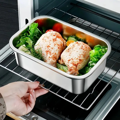 Bandeja de Aço Inoxidável 316 – Solução segura e prática para conservar alimentos (19x14x6cm)