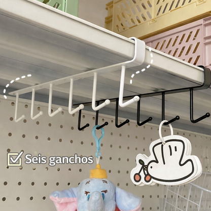 🔥 Organizador com 6 Ganchos – Mais Espaço Sem Furação