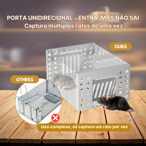 BestSeller™ - Armadilha Humana em Gaiola para Ratos, Camundongos e Esquilos Vivos