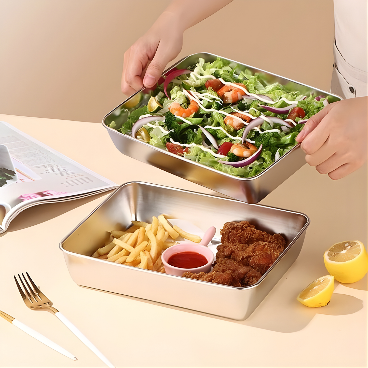 Recipiente para Alimentos em Aço Inoxidável 304 – Frescura Prolongada e Máxima Segurança