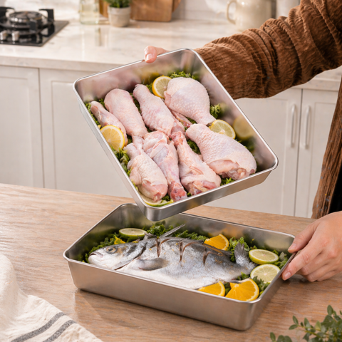 Recipiente para alimentos em aço inoxidável 304 que mantém a comida fresca por até 4 semanas