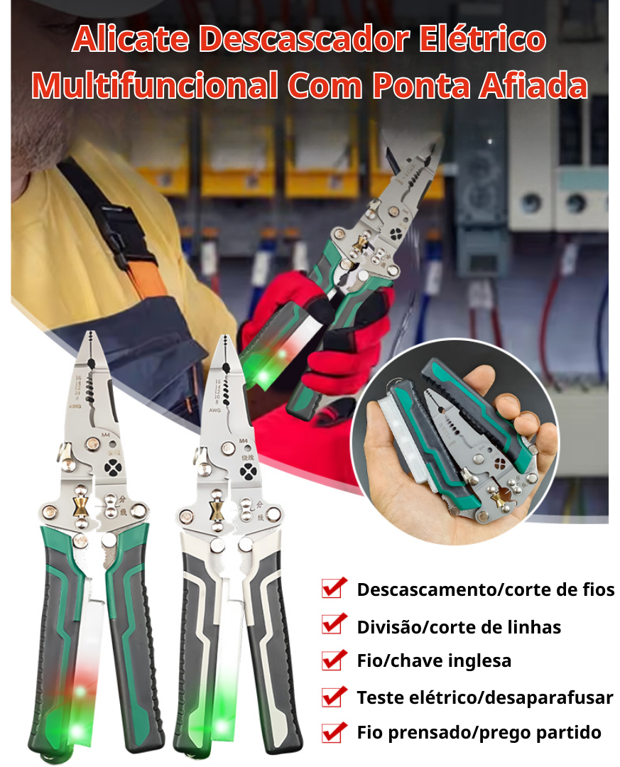 Detector De Tensão E Alicate Elétrico Multifuncional