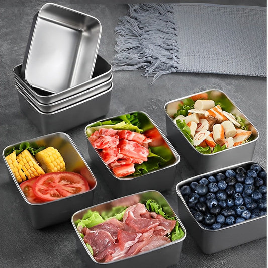 Bandeja Mini de Aço Inoxidável Estilo Japonês (13x10x5cm)