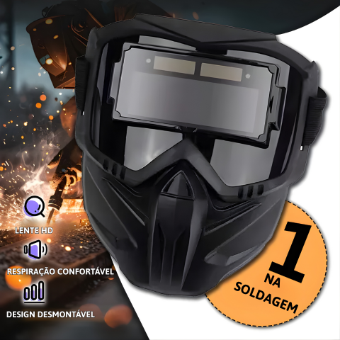 Máscara de Soldagem com Escurecimento Automático 0,1 ms – Desmontável em 2 Peças, Proteção Total