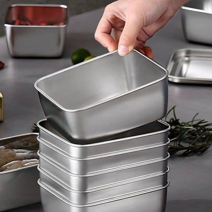 Bandeja Mini Premium de Aço Inoxidável em Estilo Japonês (13x10x5cm)