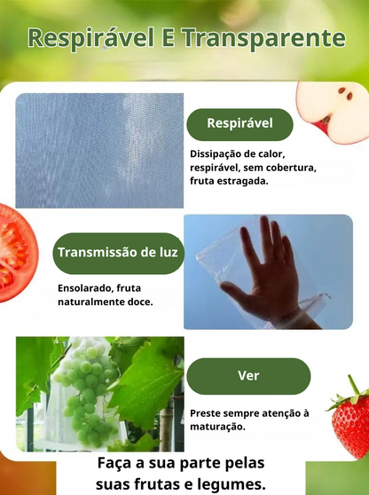 Sacos De Malha Respiráveis Reutilizáveis Para Proteção De Frutas E Vegetais – Proteja Contra Insetos, Moscas-Das-Frutas E Pássaros (TH)