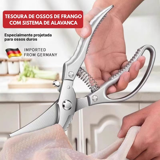 [Versão Importada Nova 2026] Tesoura De Cozinha Multifuncional Em Aço Inoxidável Com Mola De Assistência – Tesoura Profissional Para Cortar Ossos