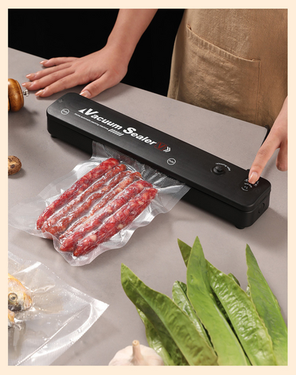 Seladora a Vácuo para Alimentos para a Conservação Prolongada de Alimentos — Inclui 100 Sacos a Vácuo Gratuitos