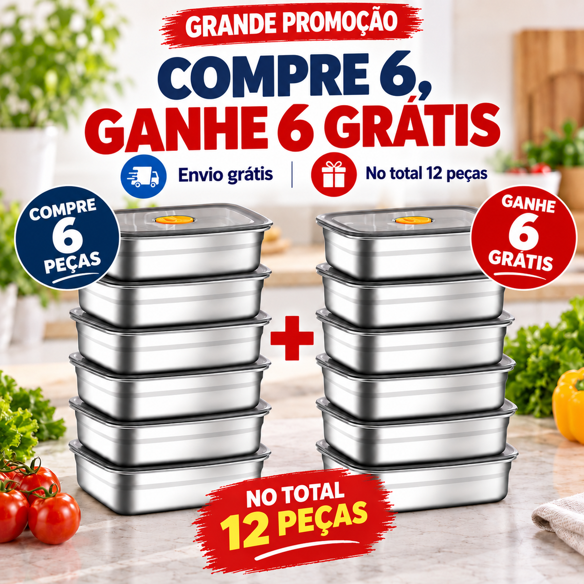 Bandeja de Aço Inoxidável 316 – Solução segura e prática para conservar alimentos (19x14x6cm) (Copy)