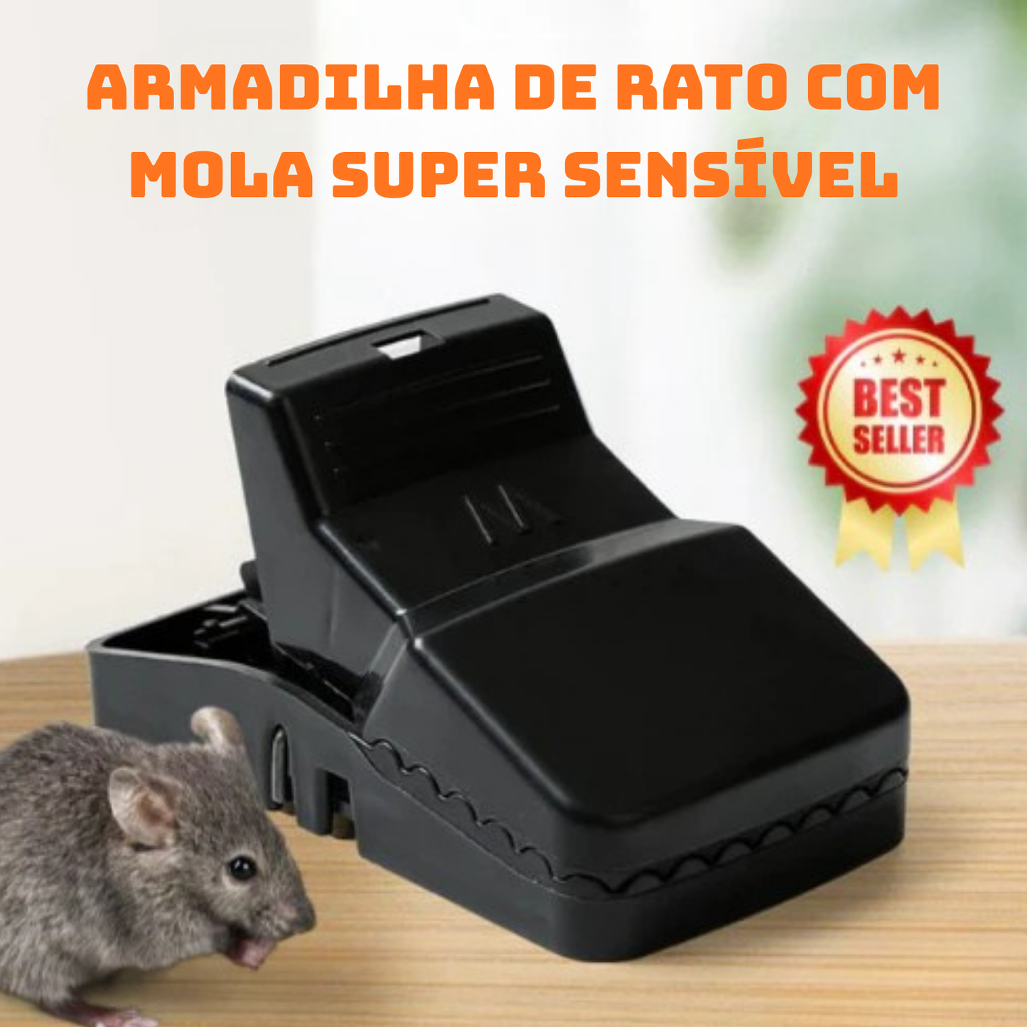 Armadilha de mola robusta e super resistente - A solução segura e eficaz para eliminar os ratos da tua casa.