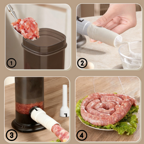 Máquina manual para fazer enchidos em casa