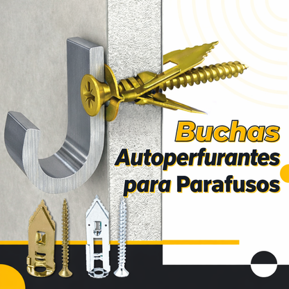 Kit Com 50 Peças De Âncoras E Parafusos Para Drywall, Madeira E Compensado