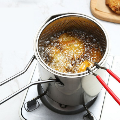 Frigideira Multifuncional De Aço Inoxidável 304, Frigideira Com Filtro Economizador De Óleo (TH)