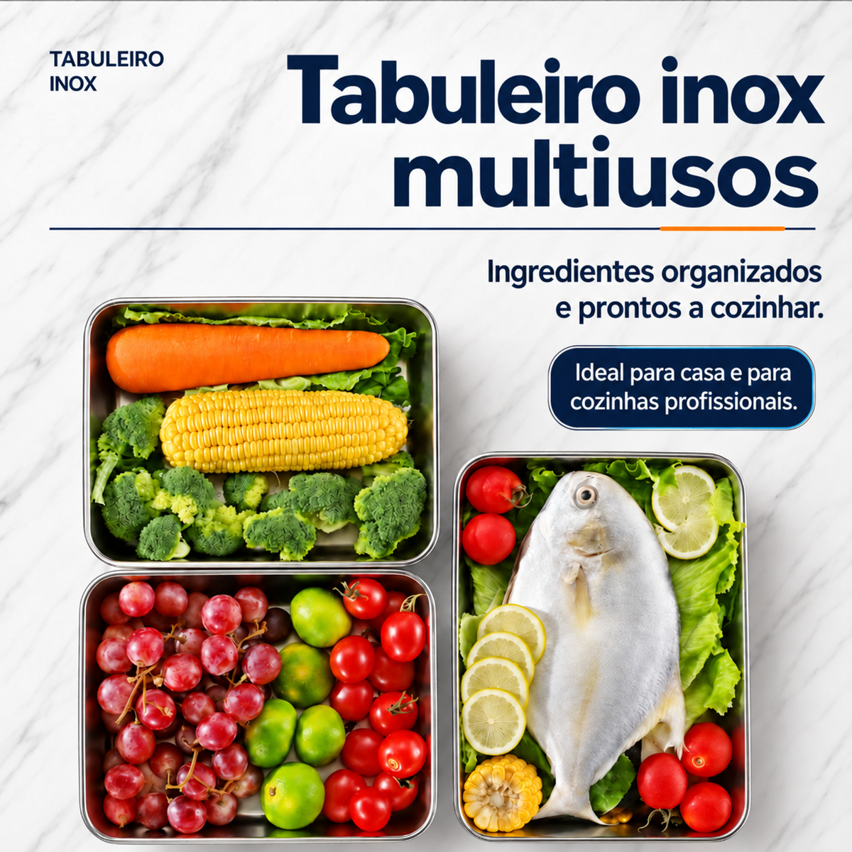 Caixas herméticas de inox 304 — o teu frigorífico mais arrumado e limpo (20×25×5 cm)