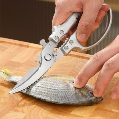 Tesoura Profissional de Aço Inoxidável - Ideal para Carne, Ossos, Peixe e Muito Mais