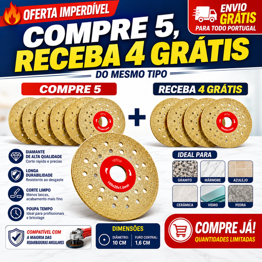 ✨ DISCO DE CORTE E DESBASTE DIAMANTADO MULTIFUNÇÃO PREMIUM