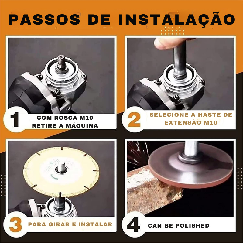 Haste de extensão para esmerilhadeira angular – Solução para desbaste e polimento em áreas de difícil acesso