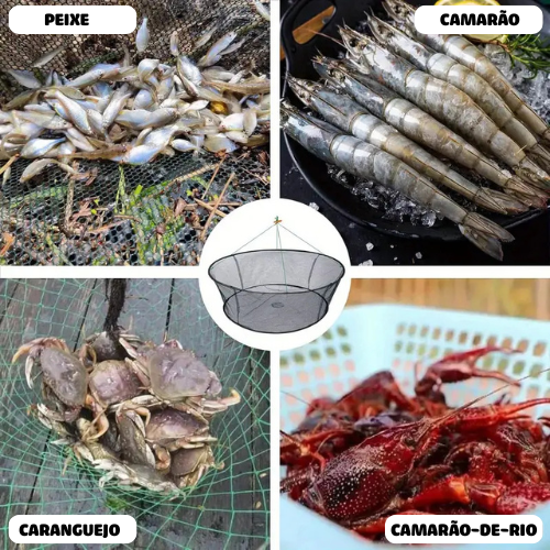 Rede Verde Dobrável para Pesca - Material PE Durável, Design de Topo Aberto para Captura Fácil de Peixes e Camarões, Perfeita para Pesca em Rios e Lagos