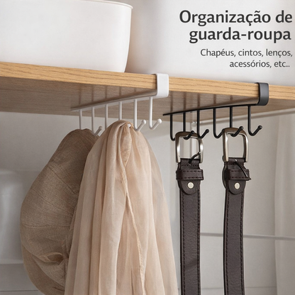 🔥 Organizador com 6 Ganchos – Mais Espaço Sem Furação
