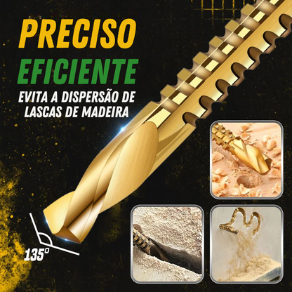 Conjunto de 6 brocas – Revestimento em titânio resistente, longa durabilidade sem perder o fio