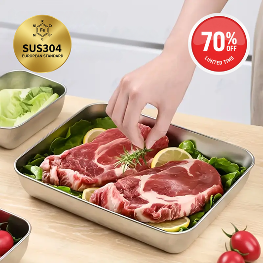 A solução para um frigorífico sempre organizado e sem odores – Recipientes em aço inox SUS304 (25×20×6 cm)