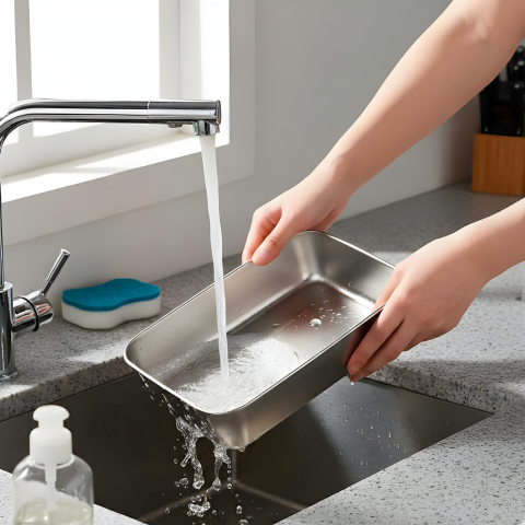 Recipiente grande para armazenamento de alimentos em aço inoxidável 304, capaz de manter os alimentos frescos por até 4 semanas.
