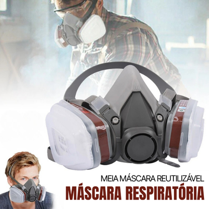 Máscara De Proteção Respiratória – Usada Para Pulverização De Tinta, Decoração, Lixamento, Proteção Contra Poeira, Produtos Agrícolas, Produtos Químicos, Anti-Poeira E Anti-Gases Tóxicos