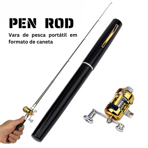 Conjunto De Vara De Pesca Com Carretilha Mini Telescópica De Bolso + Carretilha