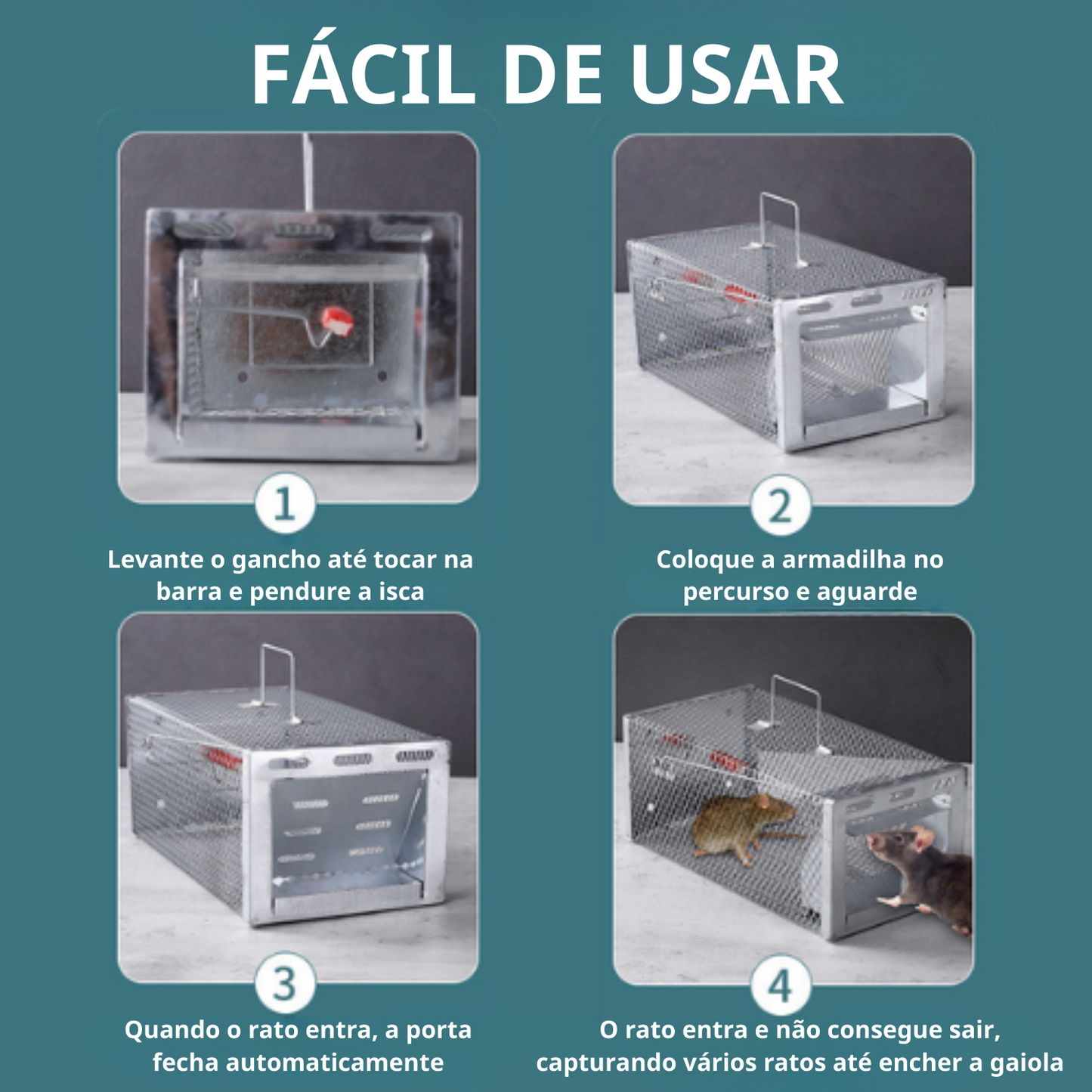 BestSeller™ - Gaiola armadilha humanitária para ratos, ratinhos e esquilos vivos